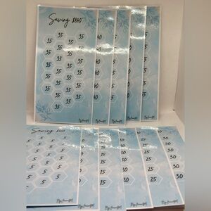 Light Aqua Peaceful Watercolor Sea Water 20 Savings Challenge Laminated Cards